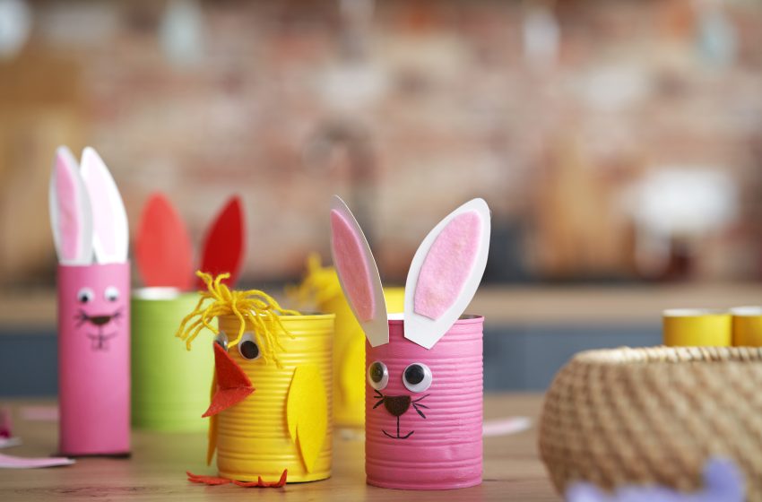 Kreatív húsvéti dekoráció gyerekekkel: cuki nyuszik és csibék konzervdobozból &ndash; 1 &ndash; Anyanet